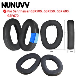 NUNUVV 교체 용 이어 패드 쿠션 머프 Sennheiser GSP670 GSP600 GSP550 GSP500 GSP 670 600 550 500 헤드폰 용 헤드 밴드