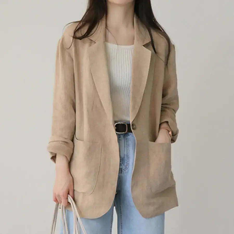 오버핏 캐주얼 테일러드 카라 자켓