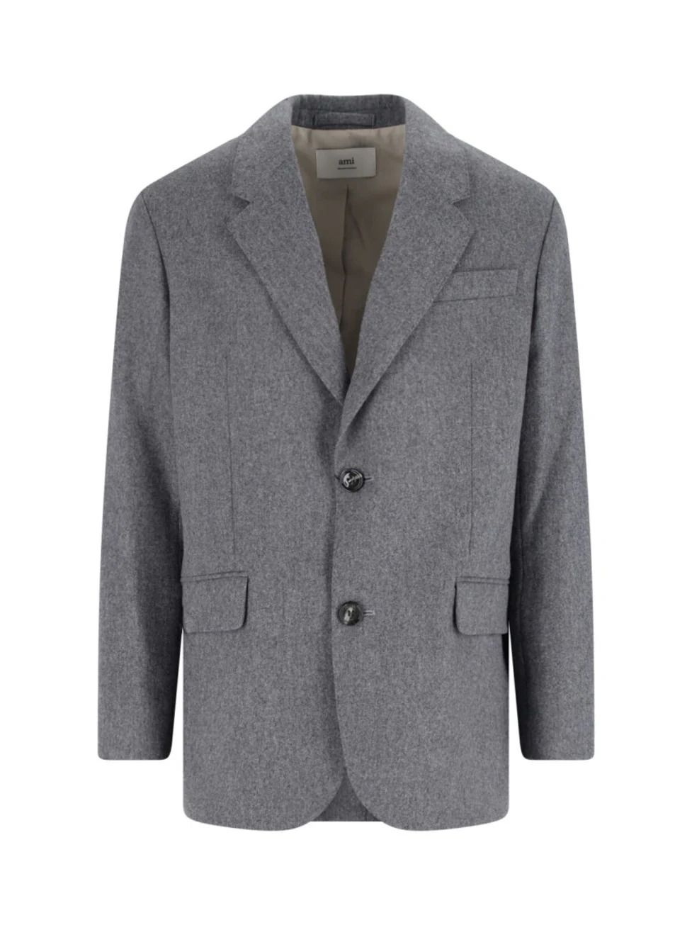 아미 그레이 버진 울 싱글 브레스트 블레이저 클래식 single breasted grey virgin wool blazer with classic lapel 88 157754624