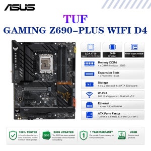 ASUS TUF GAMING Z690-PLUS WIFI D4 마더보드 소켓 LGA1700 CPU DDR4 5333(OC) MHz 메모리 칩셋 Z690 ATX 메인보드