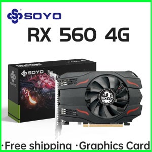 SOYO AMD 라데온 RX550 4GB GPU GDDR5 14nm 데스크탑 PC 게임용 비디오 RX560 그래픽 카드 128비트 RX 550 컴퓨터 구성품