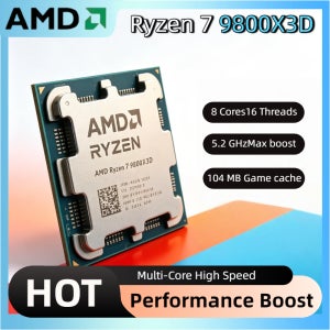 AMD 8코어 16스레드 라이젠 7 9800X3D 젠5 4nm 4.7GHz 5.2GHz AM5 104MB 3D V-캐시 120W DDR5 게이밍 데스크탑 CPU 프로세서