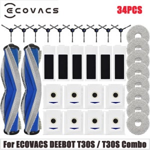 (Ecovacs T30S / T30S AI / T30S PRO / T30S PRO OMNI / T30S COMBO) 부품 메인 롤러 사이드 브러시 Hepa 필터 걸레 천