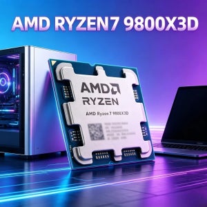 프리미엄 AMD 라이젠 7 9800X3D Zen5 X3D 게이밍 프로세서 8코어 16스레드 대형 3D V-캐시 AM5 DDR5 루즈칩