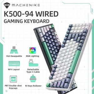 MACHENIKE K500 기계식 키보드 유선 게임용 키보드 K500-B94 핫 스왑 가능 94 키 90% 레이아웃 PC 노트북 용 RGB 백라이트