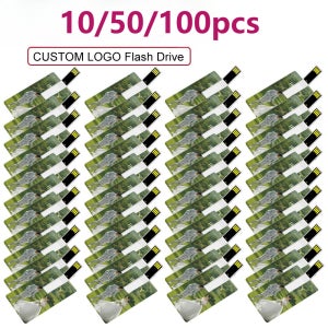 10/50/100개입 신용카드형 플래시 드라이브 1GB 2GB 메모리 저장장치 4GB 8GB 16GB 32GB 64GB USB 2.0 펜 드라이브 맞춤 제작 선물용 USB 디스크