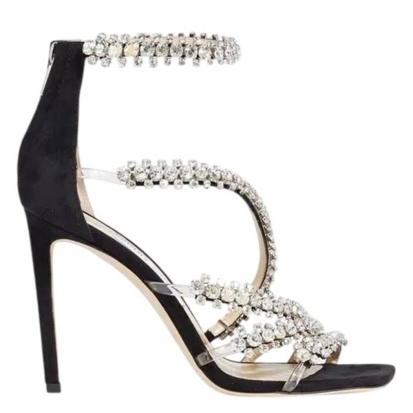 [지미추] Josefine 100 Crystal-Embellished Suede Sandals