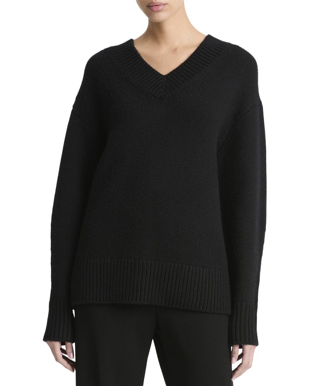 빈스 드롭 숄더 V넥 울 캐시미어 혼합 탑 브이넥 Dropped Shoulder V Neck Wool Cashmere Blend Top 317984563 156698423
