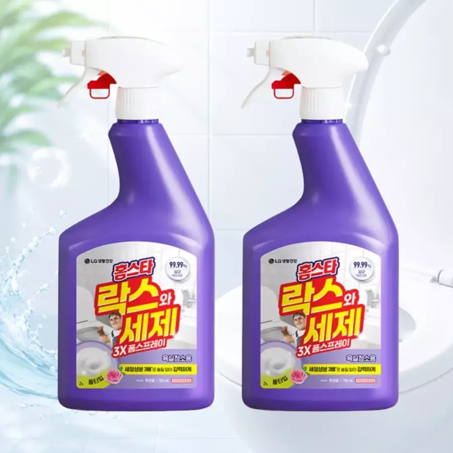 홈스타 락스와세제 3X 폼스프레이 후로랄 욕실청소용 900ml 2개 (6,450원) (무료)