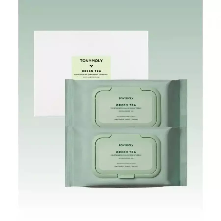 매장정품 TONYMOLY 그린티 수분 클렌징 티슈 세트 (100매*2)