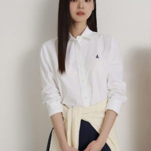 빈폴레이디스 Essential 옥스퍼드 솔리드 레귤러핏 셔츠  화이트 (BF6264E101)