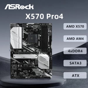 ASRock X570 PRO4 메인보드 AMD X570 지원 3600X 5600G 5700X 5800X3D CPU 4xDDR4 4066 MHz M.2 HDMI PCIe 4.0 AT