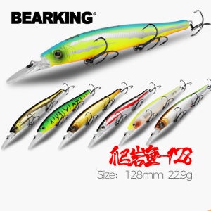 M127 BEARKING 완벽한 액션 10 가지 색상 인공 낚시 미끼 미끼 128mm 22.9g Dive2-3m Minnow Wobblers 크랭크 베이트