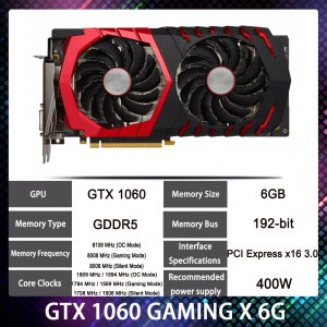 GTX 1060 6GB GTX1060 GAMING X 6G 그래픽 카드 PC 비디오 카드 독립형 그래픽 카드