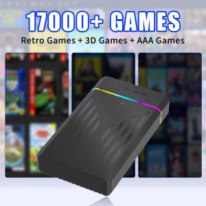 PS4/PS3/PS2/스위치/엑스박스/위이/위유 에뮬레이터 게임 콘솔용 휴대용 GC3T 레트로 게임 하드 드라이브(윈도우 PC/노트북용 게임 17399개 포함)