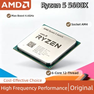 AMD 라이젠 5 5600X AMD R5 5600X CPU 6코어 12스레드 4.6GHz 언락 데스크탑 프로세서 소켓 AM4 트레이 OEM 게이밍 CPU