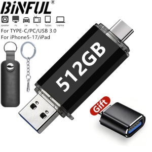 512GB OTG USB 플래시 드라이브 USB 3.0 타입 C 아이폰 아이패드용 128GB 256GB 펜드라이브 삼성 화웨이 샤오미 안드로이드 노트북 메모리 스틱