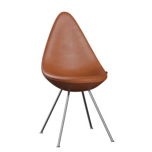 Fritz Hansen [국내재고] Drop - 3110, Fully Upholstered seat, Category 3 - Base: Steel | Chromed Steel - 