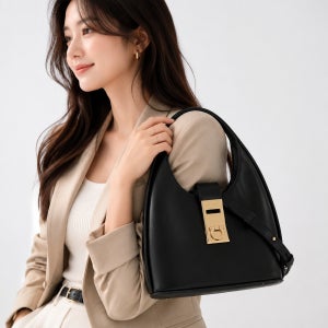 페라가모 여성 간치니 소프트 미니 토트백 21 3978 NERO CALF 0764454