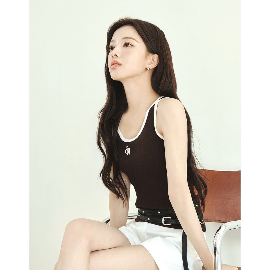 지오다노 여자 여름 슬림핏 립 링거배색 U넥 탱크탑 05326531 NC대전유성점 01화이트+네이비링거 S