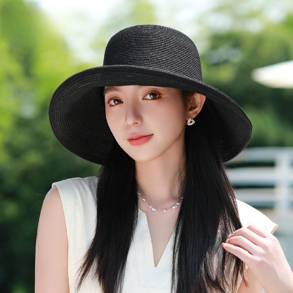 닥터섬보이 신예은모자 밀짚챙모자 3  블랙