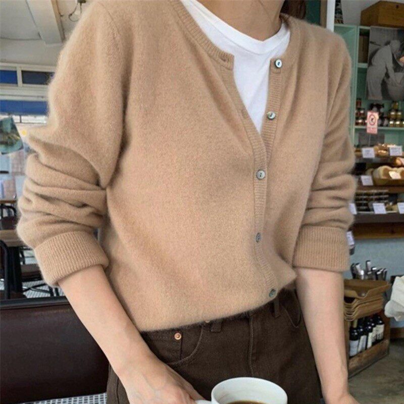 닥터섬보이 신예은가디건 라운드넥가디건 10  베이지  L