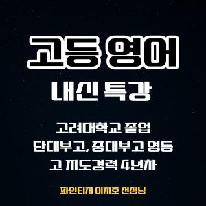 고등 영어 내신 과외 | AI 지문분석 서술형 완벽대비 | 고려대 이치호쌤