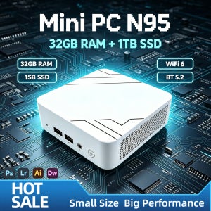 인텔 N95 저전력 미니 PC 16GB DDR4 512GB NVMe SSD 트리플 4K 모니터 WiFi6 블루투스 5.2 저소음 쿨링 홈 오피스 데스크탑 프로