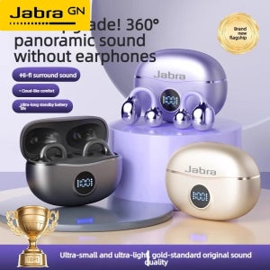 Jabra 무선 블루투스 이어폰 클립온 이어폰 Xiaomi 이어버드용 고음질 사운드 Led 디스플레이 헤드폰 음악 스포츠 헤드셋