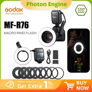 고독스 MF-R76 링76 5000K 매크로 LED 링 라이트 스피드라이트 플래시 라이트 캐논 소니 니콘 카메라 5D 6D 7D 60D 70D 80D D850 A7MIV용