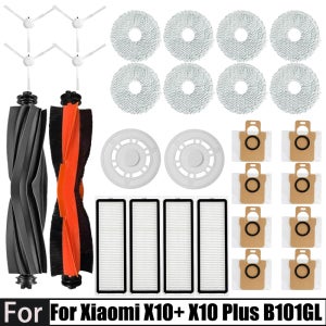 Xiaomi 로봇 진공 X10 + X10 Plus B101GL 예비 부품 액세서리 메인 사이드 브러시 Hepa 필터 먼지 봉투 걸레 걸레 스탠드 먼지 상자