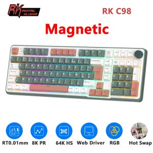 RK ROYAL KLUDGE RK C98 마그네틱 키보드 0.01mm 래피드 트리거 8000HZ SOCD/Rs 0.125ms RGB 유선 기계식 e스포츠 게이머 키보드