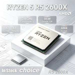 100% 새 상품 AMD 라이젠 5 R5 2600X 6코어 12스레드 3.6GHz 95W CPU 프로세서 LGA AM4