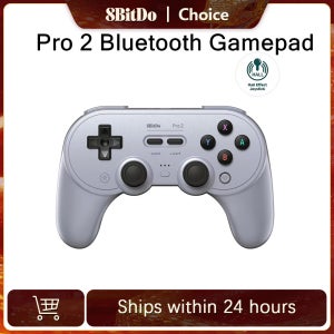 8Bitdo Pro 2 블루투스 게임패드(닌텐도 스위치 2용) 무선 컨트롤러(윈도우, 안드로이드, MacOS, 스팀용) 홀 이펙트 조이스틱