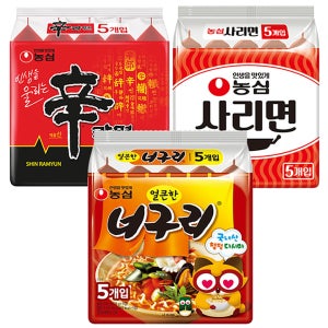 늘바른 농심 신라면10봉지+얼큰한너구리10봉지+사리면10봉지 총30봉