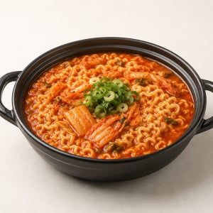 늘바른 삼삼한 김치라면 10인분(농심사리면110gX10봉+김치스프12gX10봉+후레이크3g10봉)