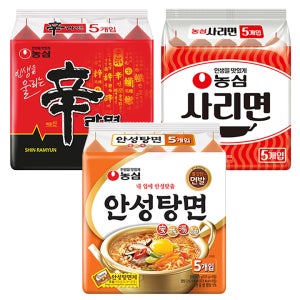 늘바른 농심 신라면10봉지+안성탕면10봉지+사리면10봉지 총30봉