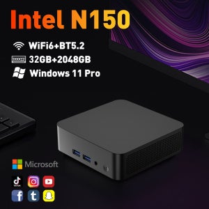 2026 신형 휴대용 게이밍 미니 PC 인텔 N150 코어 i3 6세대 사무용/가정용 컴퓨터 BT5.2 Wi-Fi 6 미니 PC 16/32GB 램 2TB SSD 컴퓨터
