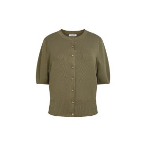 [더아이잗] 린넨 메탈 버튼 라운드넥 가디건 (KHAKI) ISTP1CD411