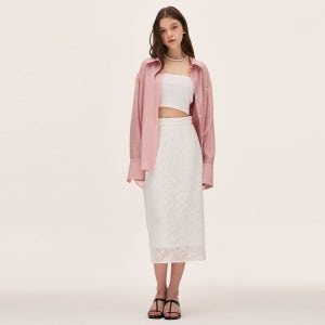 에프코코로미즈 wrap skirt set see through jacquard long skirt
