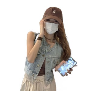 노카라 데님 크롭 청자켓