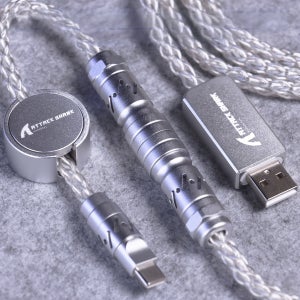 SHARK C07 라이트업 RGB LED 브레이드 케이블, 5핀 항공용 커넥터, USB-A- Type-C 변환, 분리형 CNC 마그네틱 이름판 (충전용)