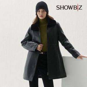 쇼비즈 [런칭가 399,000] 25FW 여성 램스킨 윈터 가죽 패딩코트