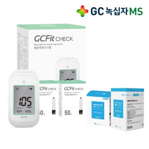 [2026년 신형 출시] 녹십자MS GC fit 지씨핏 혈당측정기 당뇨 체크기 혈당계+시험지100+침110+솜100  1세트  GGP-100c