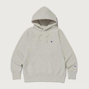 [챔피온] 리버스위브 블루택 루즈핏 기모 후드 티셔츠 Cream CKTS4F506CR