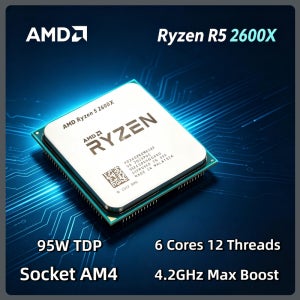 AMD Ryzen 5 2600X 3.6GHz 6코어 12스레드 95W 프로세서 소켓 AM4 게이밍 CPU R5 2600X 초고속 신제품