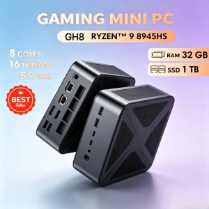 라이젠 9 8945HS SZBOX GH8 미니 PC M.2 SSD 2*DDR5 WIFI6 BT5.2 8K HDMI2.1 듀얼 오피스 게이머 컴퓨터