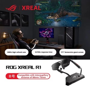 ROG XREAL R1 AR 스마트 글래스 3DOF 공간 안커링 240Hz 0.01ms 낮은 지연시간 휴대용 171인치 가상 대형 스크린 XR 글래스