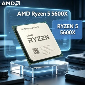 AMD 라이젠 5 5600X AM4 소켓 CPU 6코어 12스레드 3.7GHz 기본 속도 4.6GHz 부스트 속도 7NM 기술 게이밍 데스크탑 프로세서 박스 없음