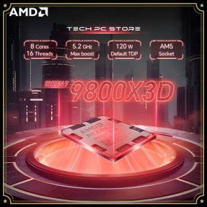 AMD 라이젠 7 9800X3D 8코어 16스레드 4.7GHz R7 9800X3D DDR5 4NM L3=96M 프로세서 120W 소켓 AM5 팬 미포함